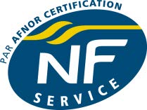 Logo certification AFNOR NF SERVICE Déménagement & Garde-meubles
